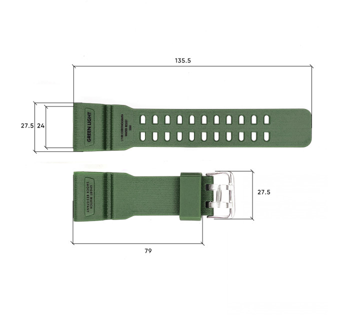 Ремінець для годинника Skmei 1283/1277/1384AG Army Green