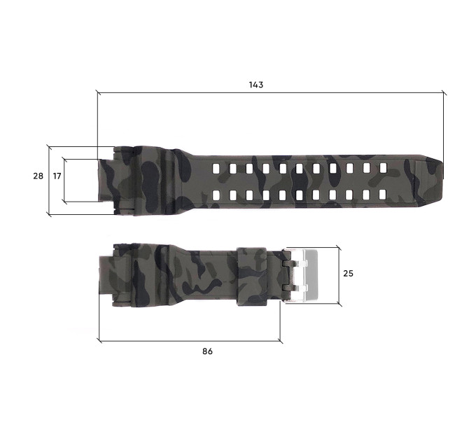 Ремінець для годинника Skmei 1617CMGY Camo Gray
