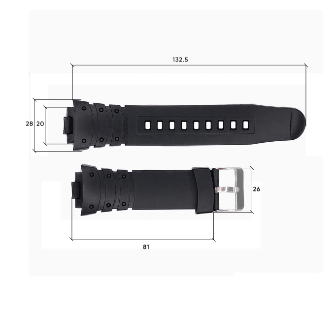 Ремінець для годинника Skmei 1068/1301/1231/1560/1820BK Black