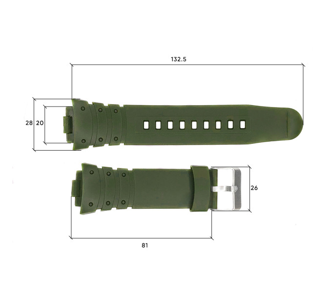 Ремінець для годинника Skmei 1068/1301/1231/1560/1820AG Army Green
