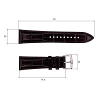 Шкіряний ремінець Premium 20х18 мм. Brown