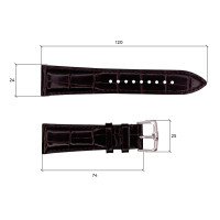 Шкіряний ремінець Premium 24х22 мм. Brown