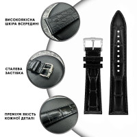 Шкіряний ремінець Premium 24х22 мм. Brown