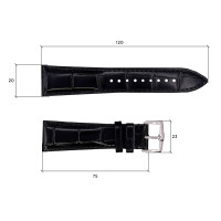 Шкіряний ремінець Premium 20х18 мм. Black