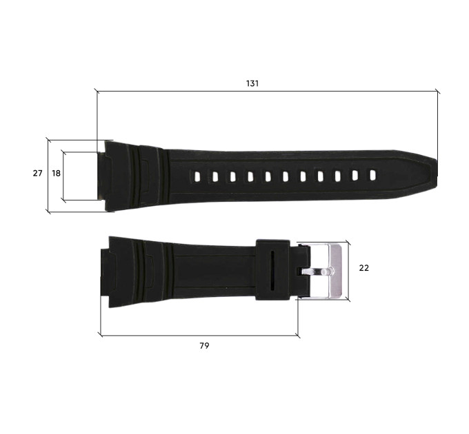 Ремінець для годинника Skmei 1454BKBK Black-Black