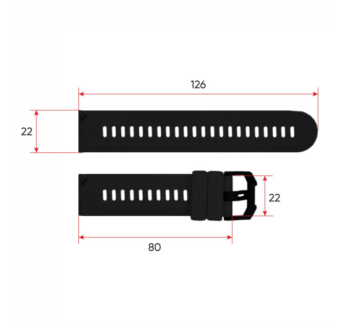 Ремінець для смарт годинника Modfit Base T2 Black