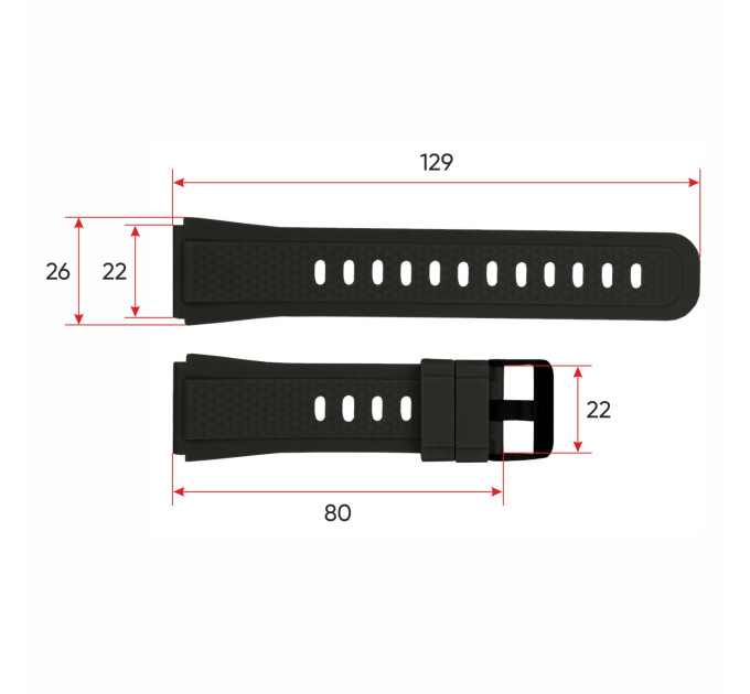 Ремінець для смарт годинника K55 Black