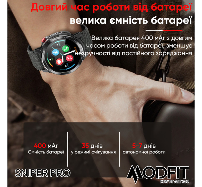 Modfit Sniper Pro Black-Silver 41 мм.