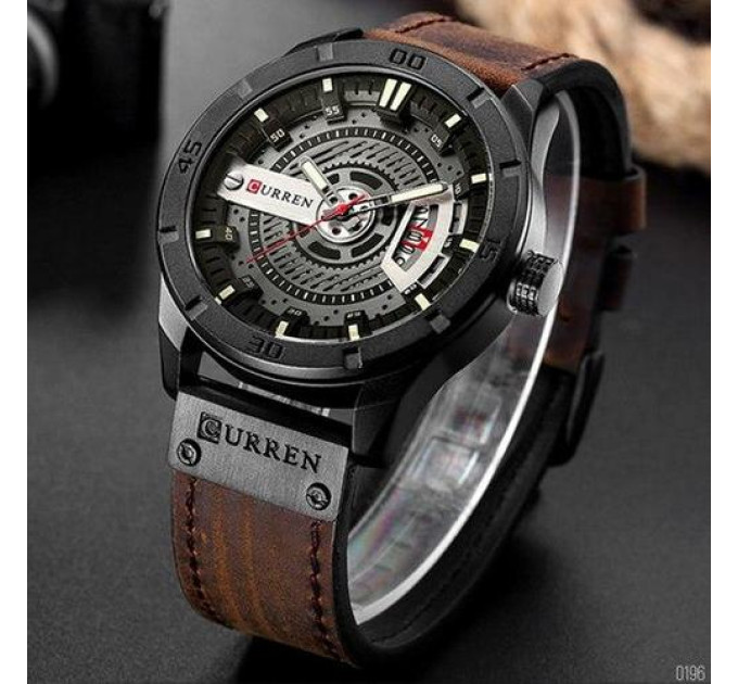 Curren 8301 Black-Dark Brown