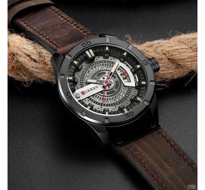 Curren 8301 Black-Dark Brown