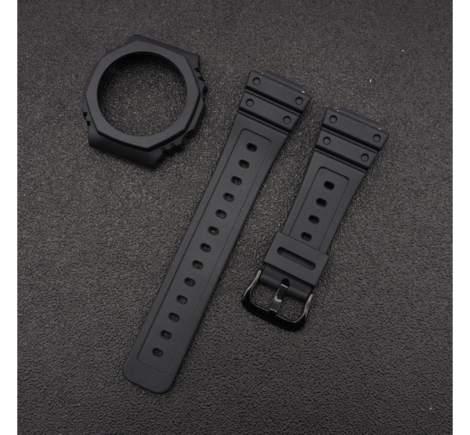 Ремінець + безель (рант) для Casio G-Shock GA-2100 Black BK