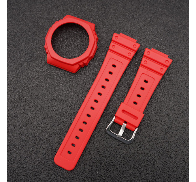 Ремінець + безель (рант) для Casio G-Shock GA-2100 Red SI