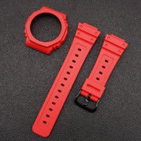Ремінець + безель (рант) для Casio G-Shock GA-2100/GA-2110 Red Black