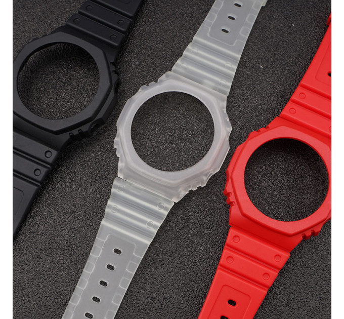 Ремінець + безель (рант) для Casio G-Shock GA-2100/GA-2110 Red Black