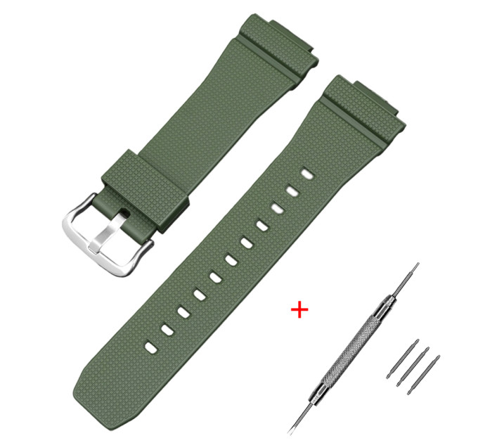 Ремінець для Casio G-Shock GM-2100 GA2100/2110 Army Green Silver
