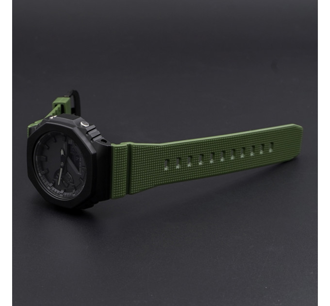Ремінець для Casio G-Shock GM-2100 GA2100/2110 Army Green Silver