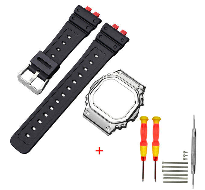 Ремінець + безель (рант) для Casio G-Shock GMW-B5000 Red-Black SI