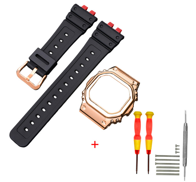Ремінець + безель (рант) для Casio G-Shock GMW-B5000 Red-Black RG