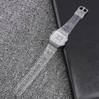 Ремінець для Casio G-Shock F-84/94/105, F-91W, AE1300 Jelly Transparent Silver