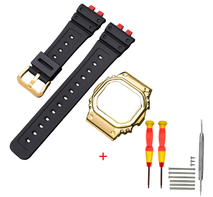 Ремінець + безель (рант) для Casio G-Shock GMW-B5000 Red-Black GD
