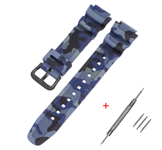 Ремінець для Casio G-Shock AQ-S800/AE-1200 Camo Dark Blue BK