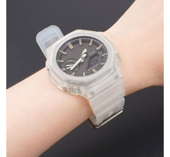 Ремінець для Casio G-Shock GA-2100/2110 Translucent Silver