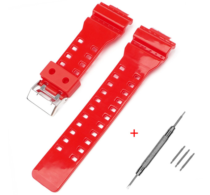 Ремінець для Casio G-Shock GA-100/110 Red-Glossy SI