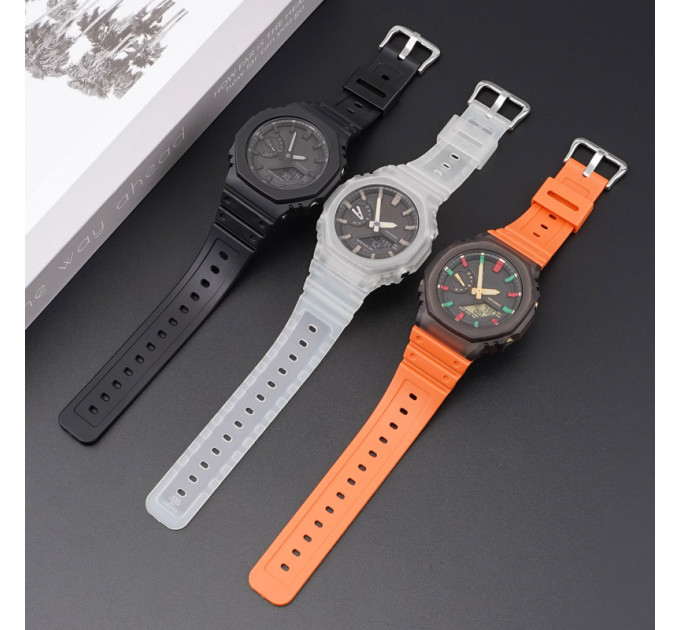 Ремешок для Casio G-Shock GA-2100/2110 Orange SI