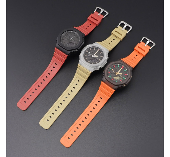 Ремешок для Casio G-Shock GA-2100/2110 Orange SI
