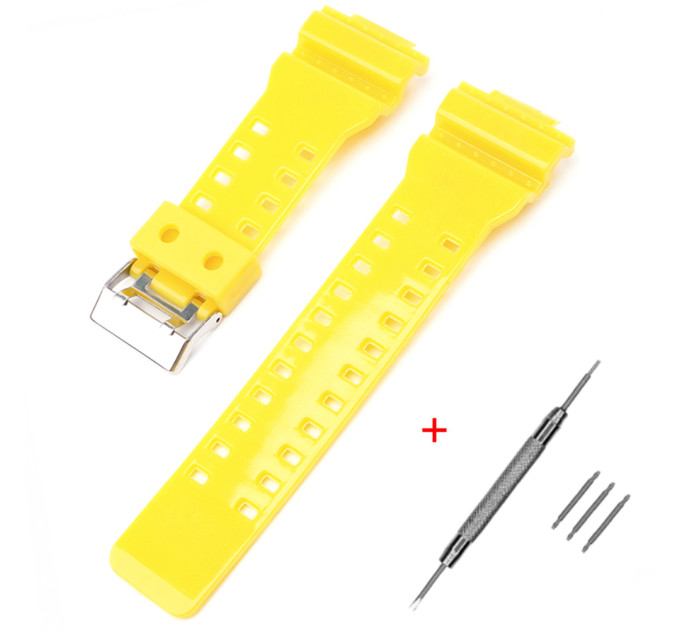 Ремінець для Casio G-Shock GA-100/110 Yellow-Glossy SI
