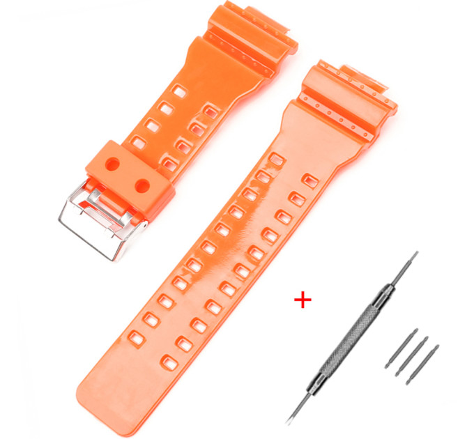 Ремінець для Casio G-Shock GA-100/110 Orange-Glossy SI