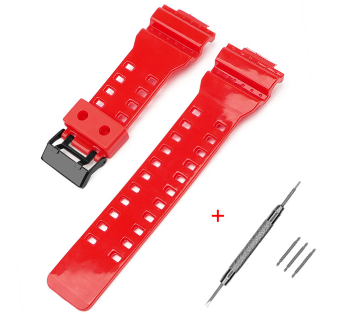 Ремінець для Casio G-Shock GA-100/110/120 Red-Glossy BK