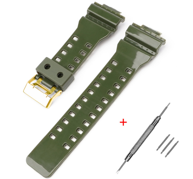 Ремінець для Casio G-Shock GA-100/110/120 Army Green-Glossy GD
