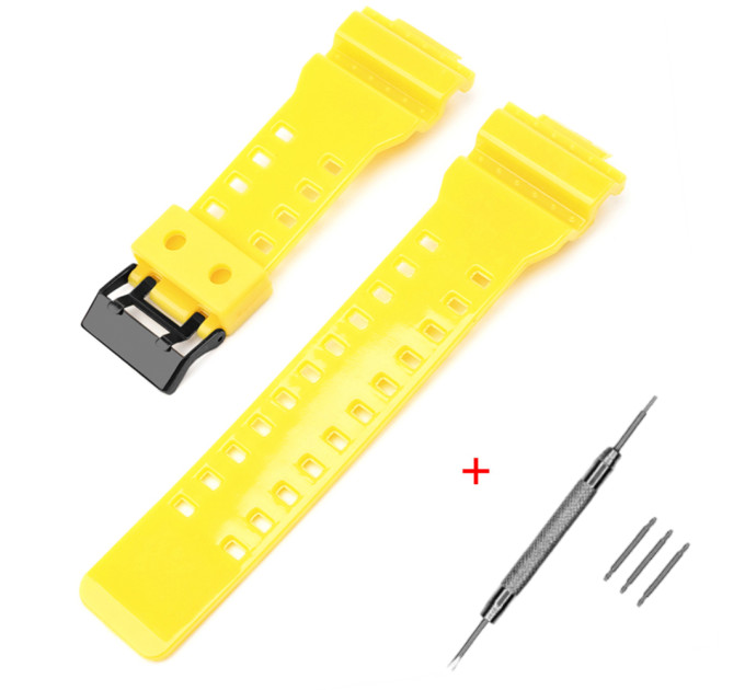 Ремешок для Casio G-Shock GA-100/110/120 Yellow-Glossy BK