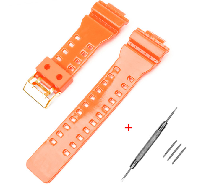 Ремешок для Casio G-Shock GA-100/110/120 Orange-Glossy GD