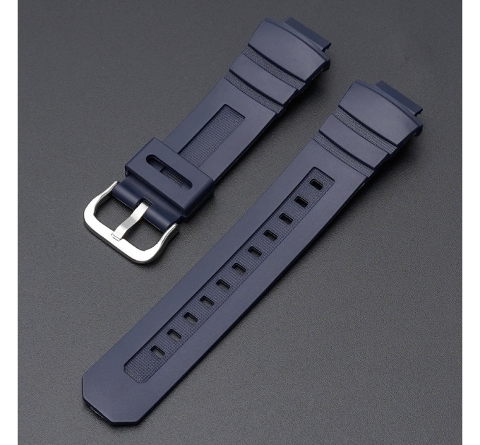 Ремінець для Casio G-Shock AW-282B/590/591/5230, AWG-M100/M101, G-7700/7710 Dark Blue Silver