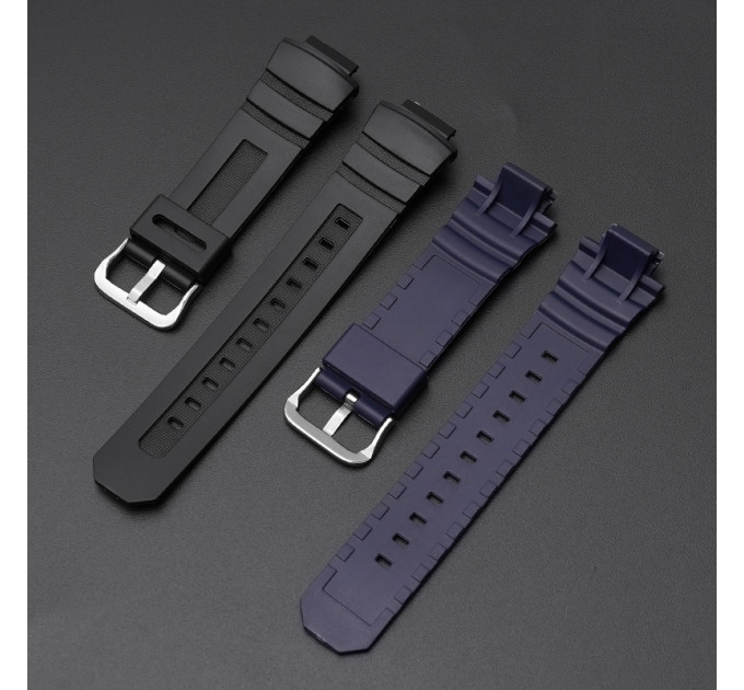 Ремінець для Casio G-Shock AW-282B/590/591/5230, AWG-M100/M101, G-7700/7710 Dark Blue Silver
