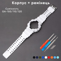 Ремінець + безель (рант) для Casio G-Shock GA-100 Dark Blue-Glossy SI
