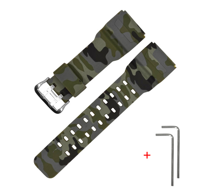 Ремінець для Casio G-Shock GG-1000/GWG-100/GSG-100 Camo Green SI