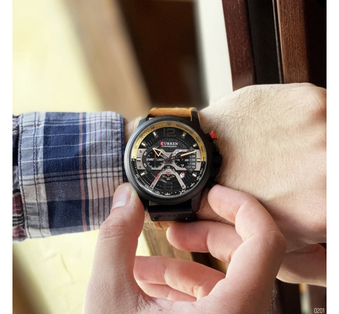 Curren 8329 Black-Brown