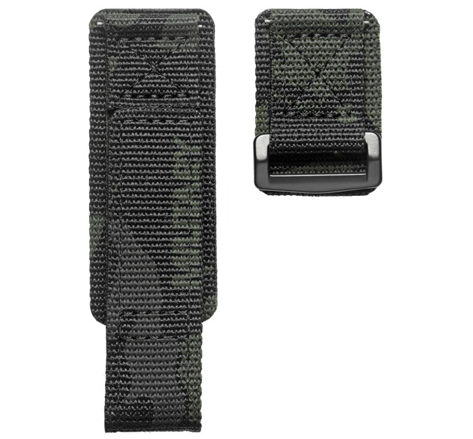Ремінець для годинника Hemsut HS131 Military nylon Velcro Camo Black  22 mm