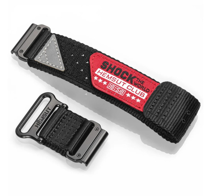 Ремінець для годинника Hemsut HGA142 Shock the world Garmin Black 22 mm