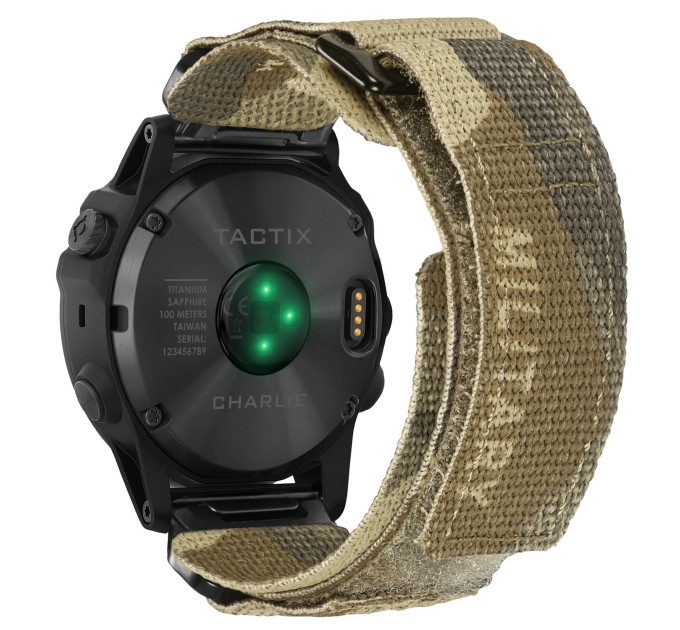 Ремінець для годинника Hemsut HGA131 Military nylon strap with Velcro Garmin Camo Brown 26 mm