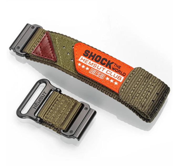 Ремінець для годинника Hemsut HGA142 Shock the world Garmin Green 22 mm