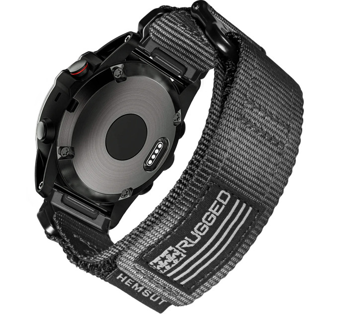 Ремінець для годинника Hemsut HGA125 Super Rugged Garmin Black 22 mm