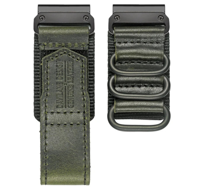 Ремінець для годинника Hemsut HGA137 Mens leather Garmin Green 22 mm