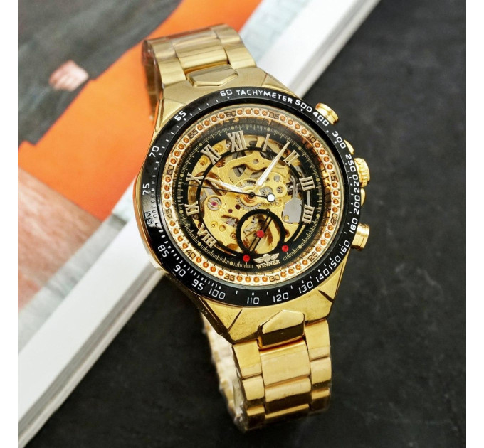 Winner 8067 Gold-Black-Black Red Cristal