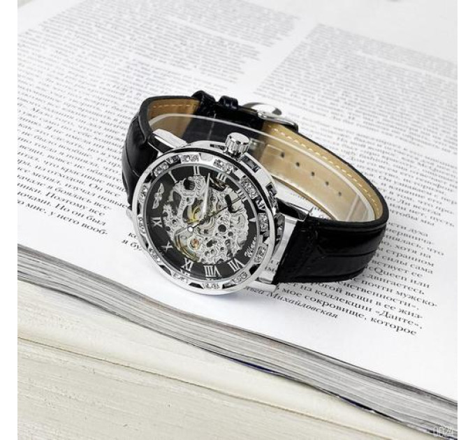 Winner 8008 Diamonds Automatic Black-Silver