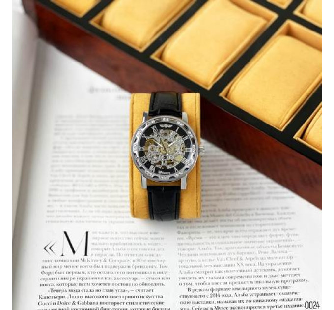 Winner 8008 Diamonds Automatic Black-Silver