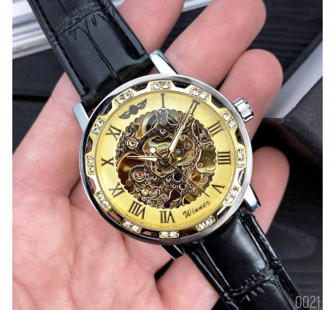 Winner 8012 Diamonds Automatic Black-Silver-Gold